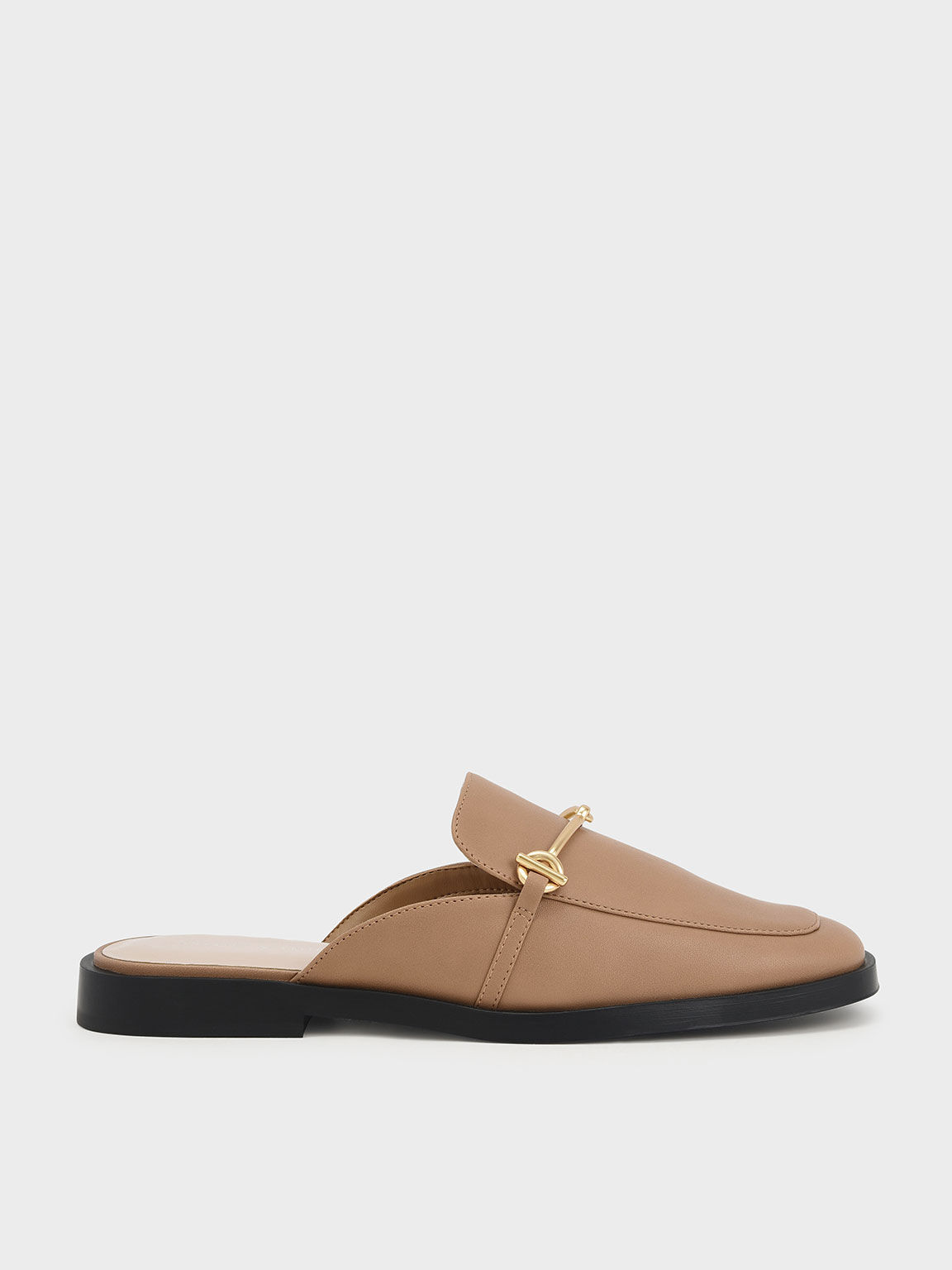 Metallic Accent Loafer Mules, Camel, hi-res