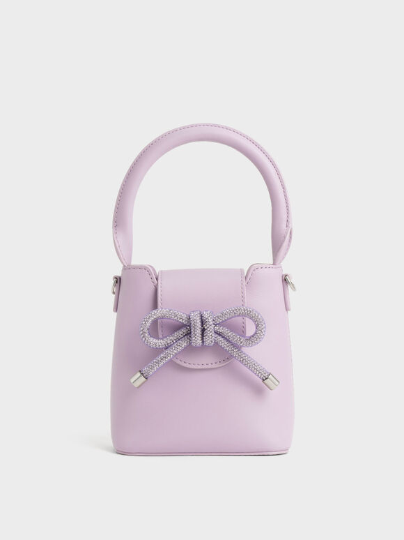 Bow-Tie Top Handle Bag, Lilac, hi-res