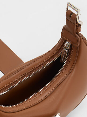Trice Metallic Accent Belted Shoulder Bag, Cognac, hi-res
