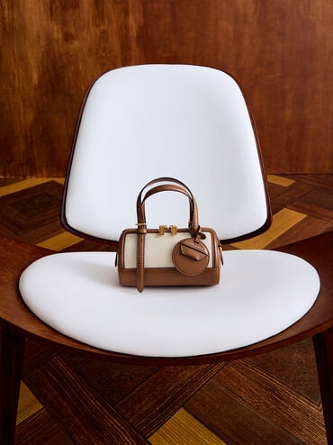 Tas Bowling Enola Two-Tone Canvas, Chocolate, hi-res