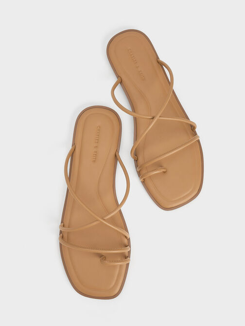 Meadow Strappy Toe-Ring Sandals, Camel, hi-res