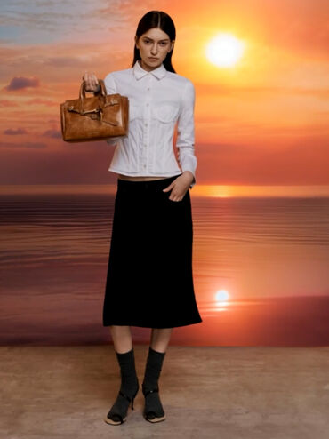 Tas Tote Belted Delfina Mini, Distressed Tan, hi-res