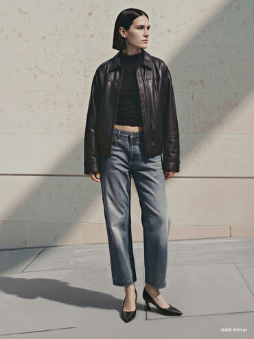 Kerra Pointed Mid Heels, Black, hi-res