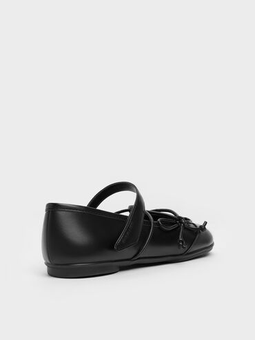 Sepatu Flats Mary Jane Split-Toe Lace-Up Aether, Black, hi-res