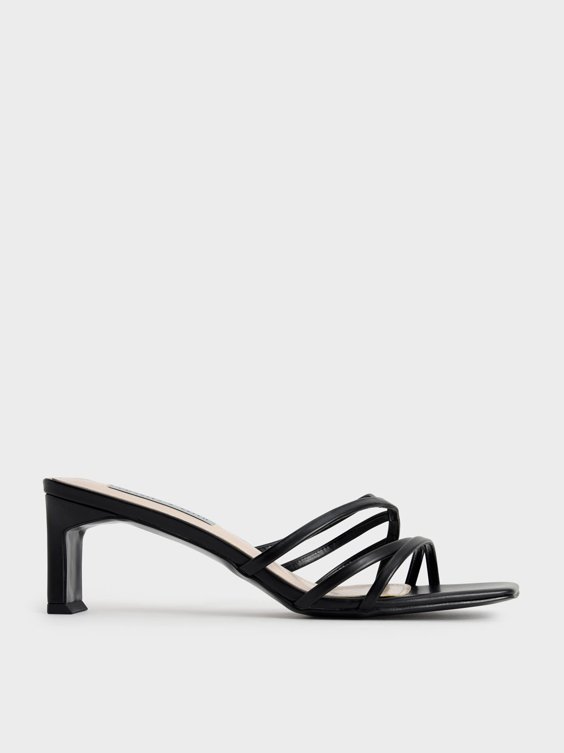 Sandal Asymmetric Strappy, Black, hi-res