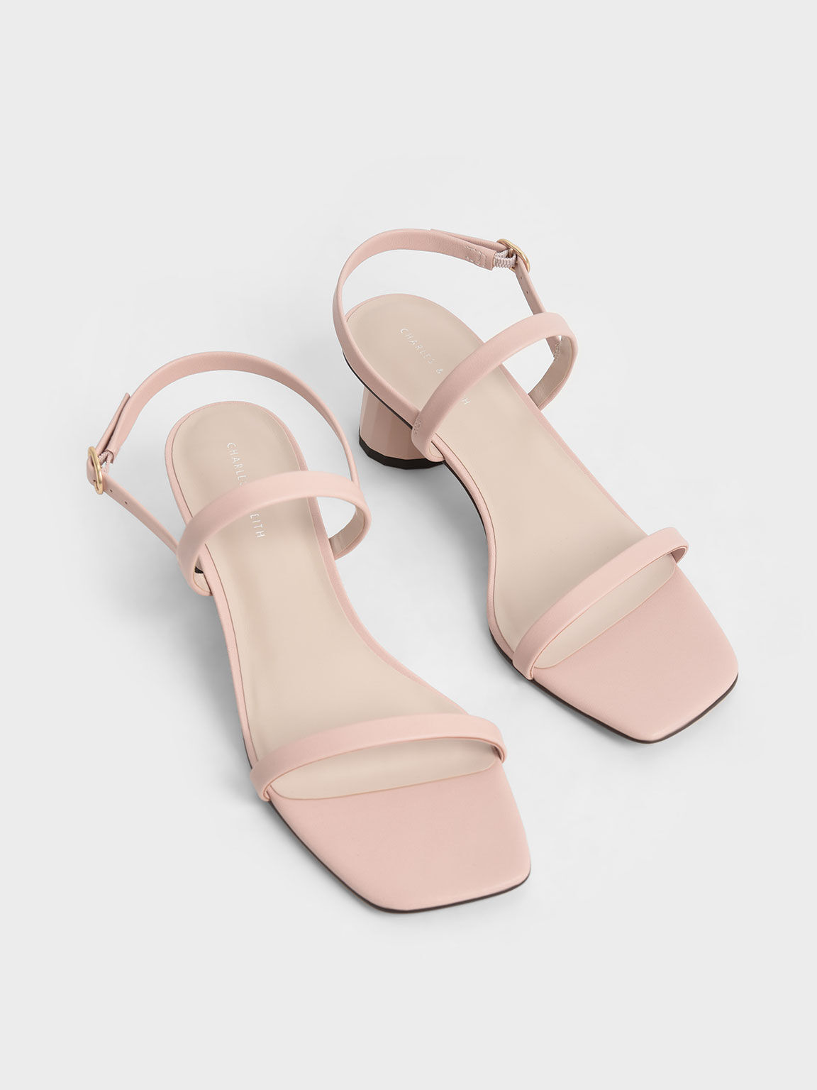 Sandal Slingback Cone Heel Metallic, Pink, hi-res
