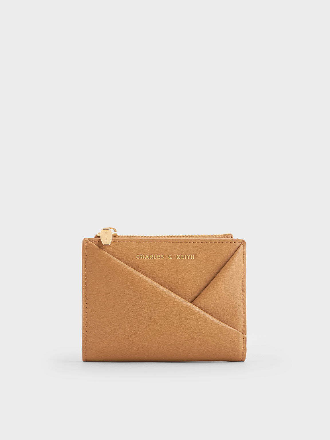 Camel Midori Geometric Top-Zip Wallet - CHARLES & KEITH ID