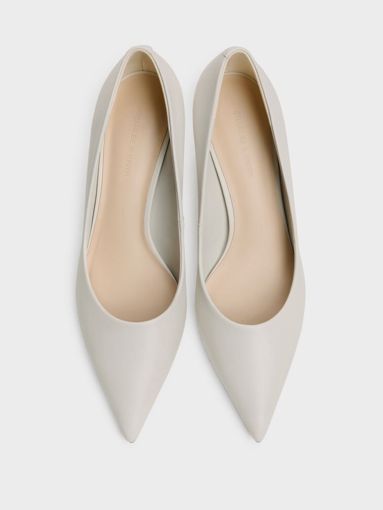 Kerra Pointed Mid Heels, White, hi-res