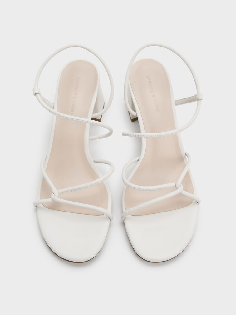 Sandal Block Heel Strappy Meadow, White, hi-res