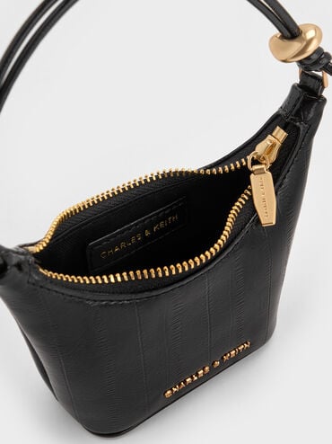 Tas Chain-Handle Eel-Effect Augustine Micro, Black, hi-res