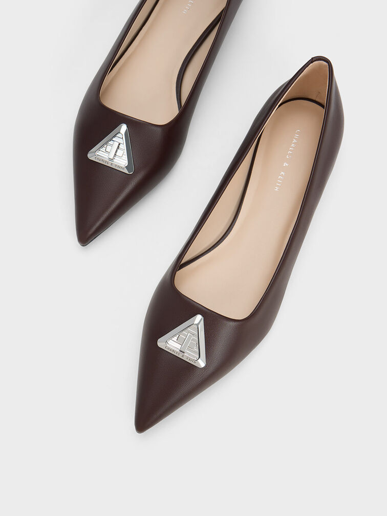 Trice Metallic Accent Pointed-Toe Flats, Burgundy, hi-res