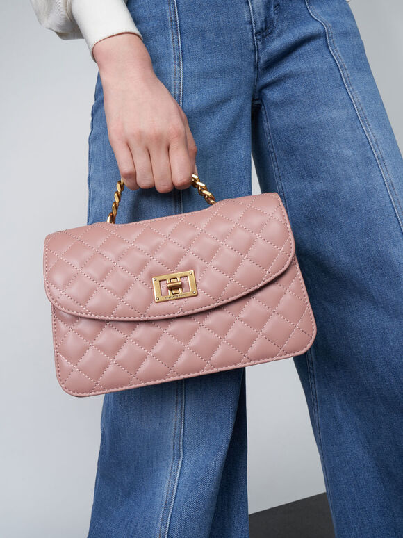 Clutch Quilted, Blush, hi-res