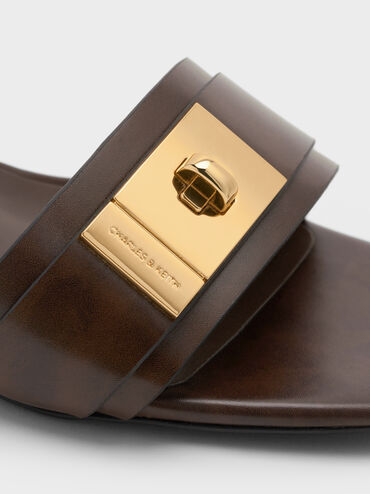 Sandal Mules Kitten-Heel Aelin, Espresso Brown, hi-res