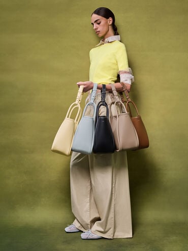 Mini Lyla Tubular Tote Bag, Black, hi-res