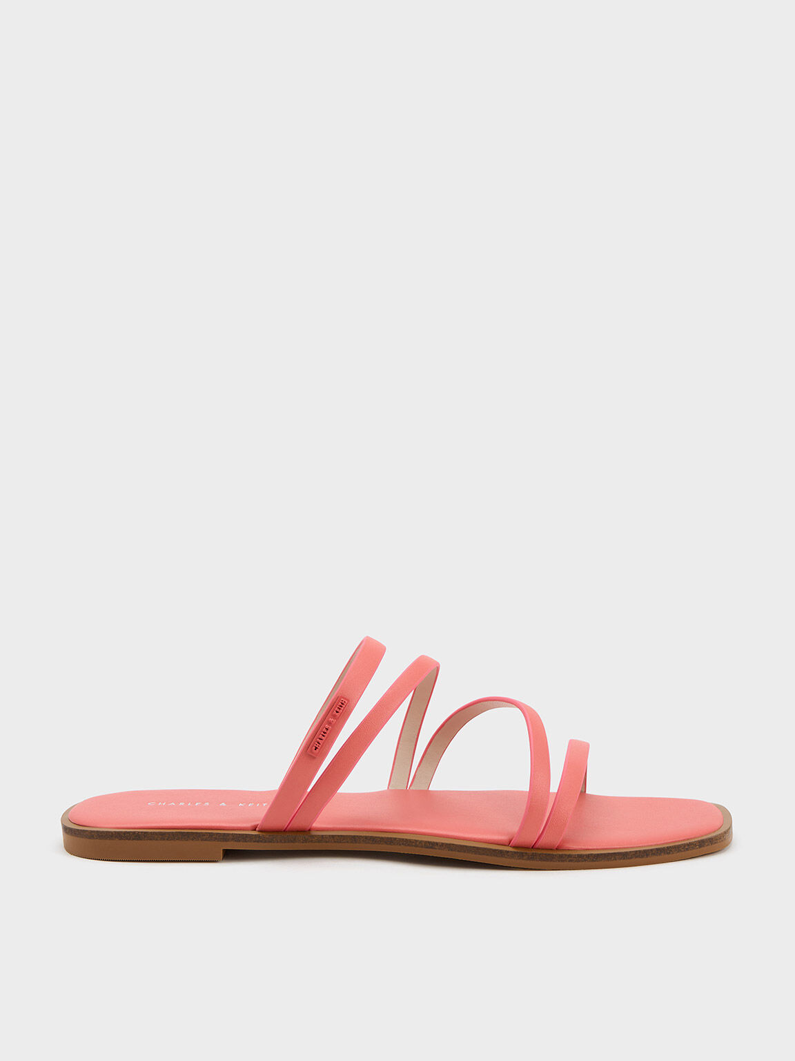 Sandal Slide Strappy, Coral Pink, hi-res