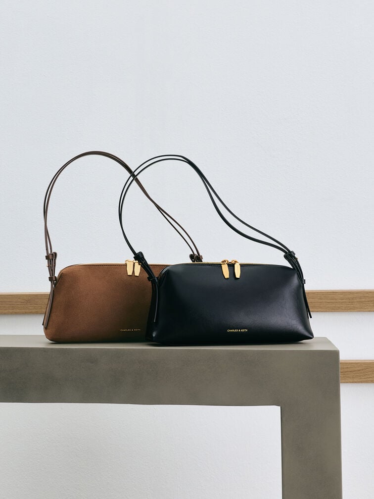 Tas Bahu Double-Strap Deyna, Black, hi-res