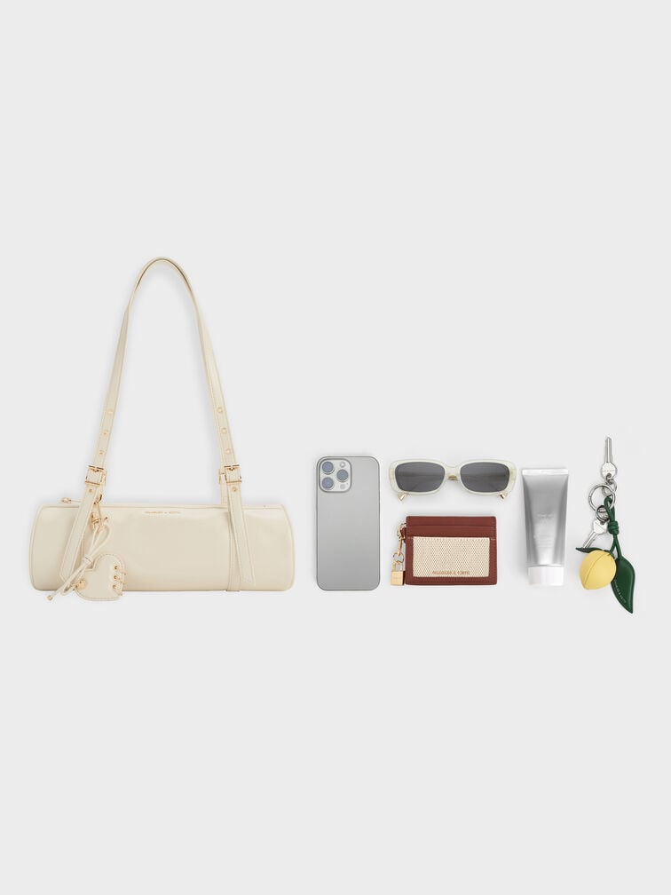 Tas Bahu Elongated Rey, Cream, hi-res