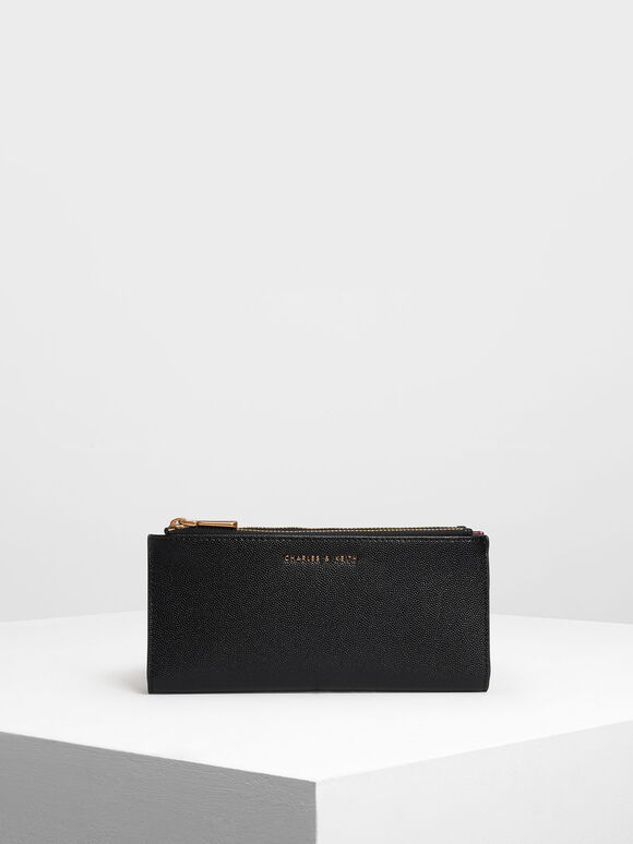 Classic Zipped Wallet, Black, hi-res