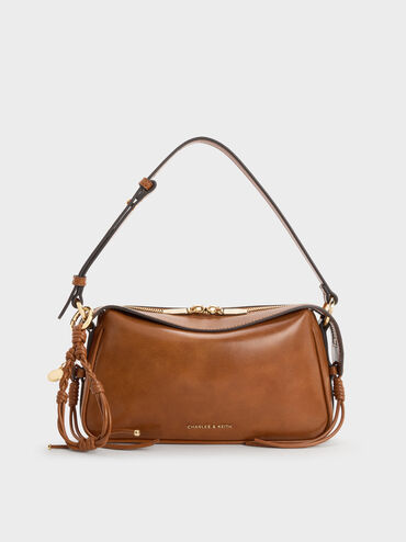 Tas Bahu Braided-Charm Haylen Mini, Distressed Tan, hi-res