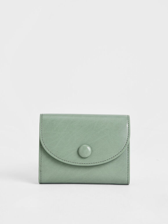 Willow Front Flap Mini Wallet, Sage Green, hi-res
