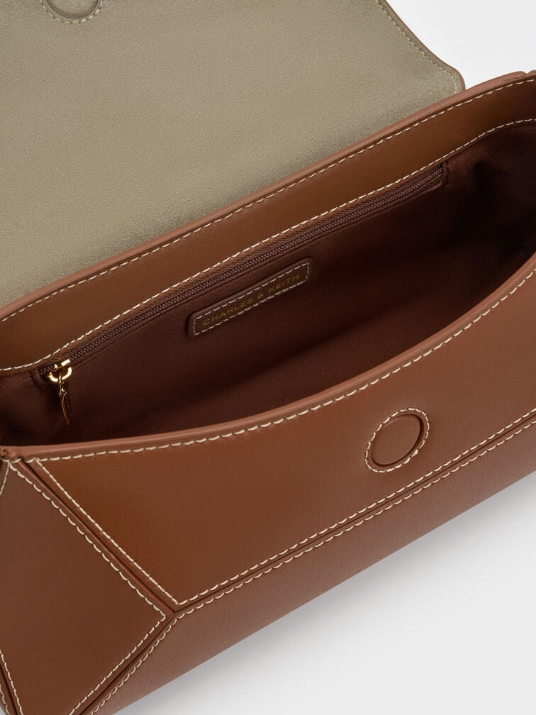 Tas Bahu Geometric Nasrin, Chocolate, hi-res