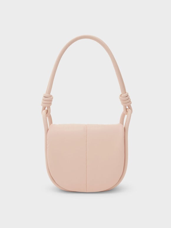 Luna Knotted Handle Shoulder Bag, Light Pink, hi-res