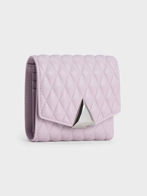 Dompet Quilted Metallic Accent Quinlynn, Lilac, hi-res