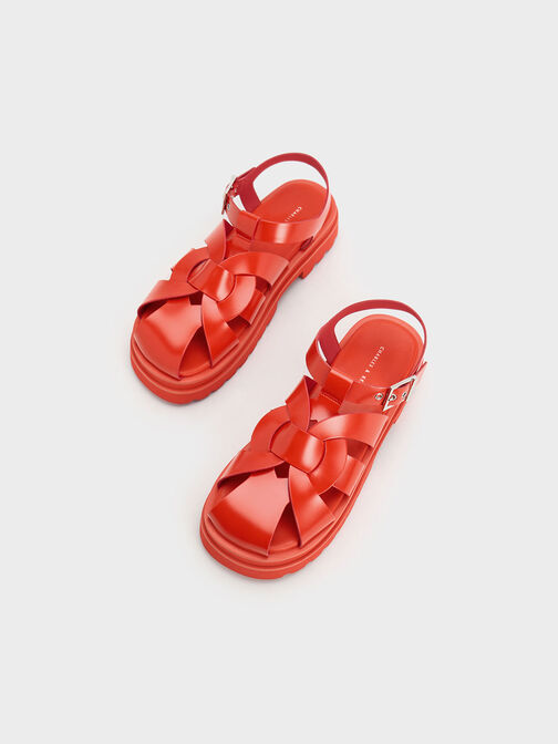Nell Gladiator Sandals, Red, hi-res