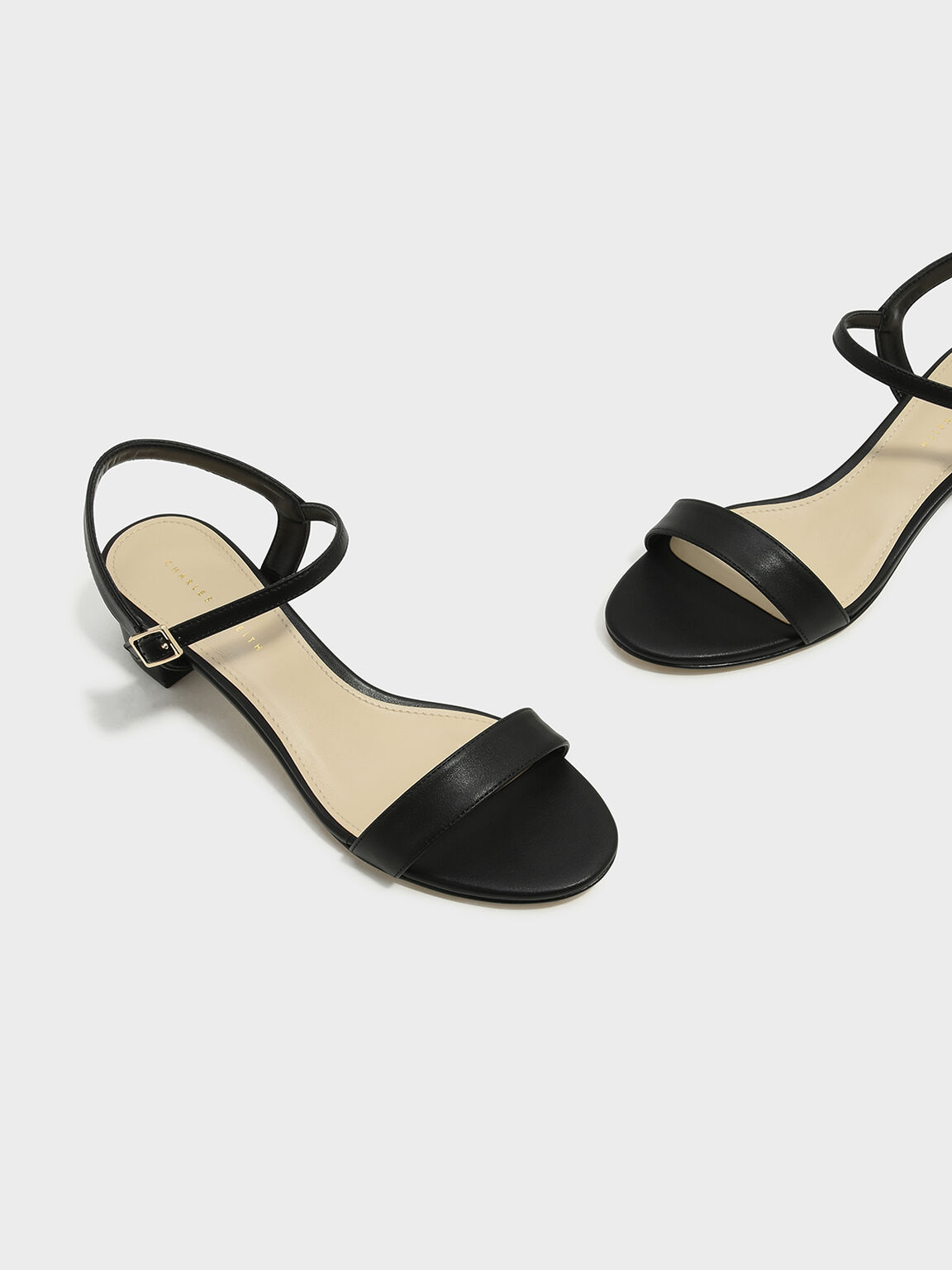 Basic Open-Toe Sandals, Black, hi-res