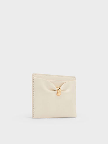 Card Holder Halsey Ruched, Cream, hi-res