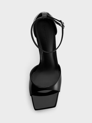 Sandal Heeled Platform Patent, Black Patent, hi-res