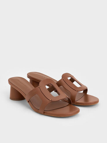Easley Cut-Out Heeled Sandals, Caramel, hi-res