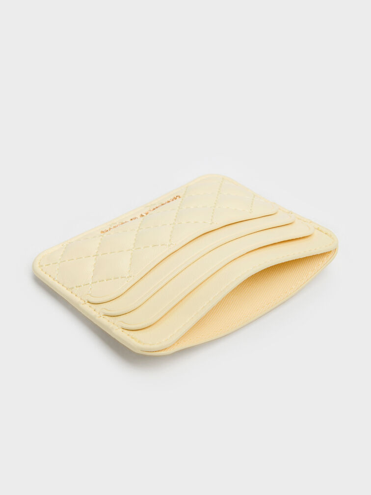 Cleo Quilted Card Holder, Butter Yellow, hi-res