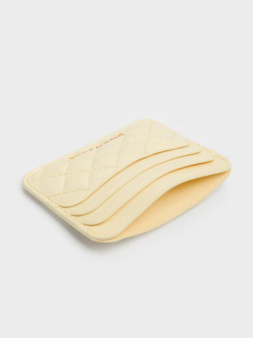 Cleo Quilted Card Holder, Butter Yellow, hi-res