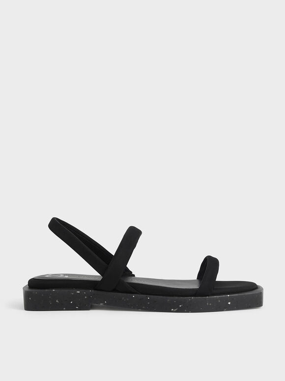 The Anniversary Series: Sandal Slingback Arabella Recycled Nylon, Black, hi-res