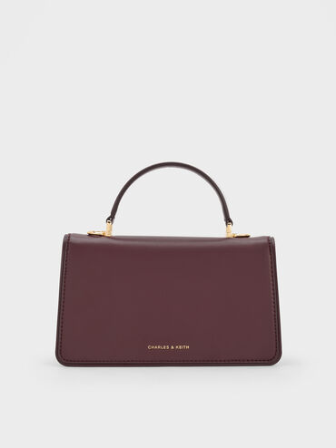 Tas Top Handle Belted Arlet, Wineberry Red, hi-res