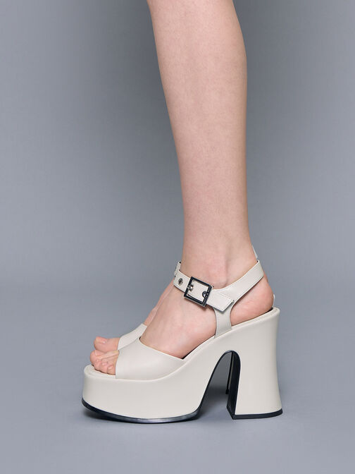 Sandal Platform Grommet Ankle-Strap Jocelyn, White, hi-res