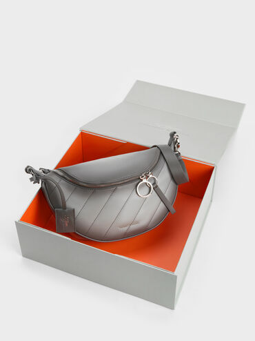 Tas Selempang Philomena Half-Moon, Grey, hi-res