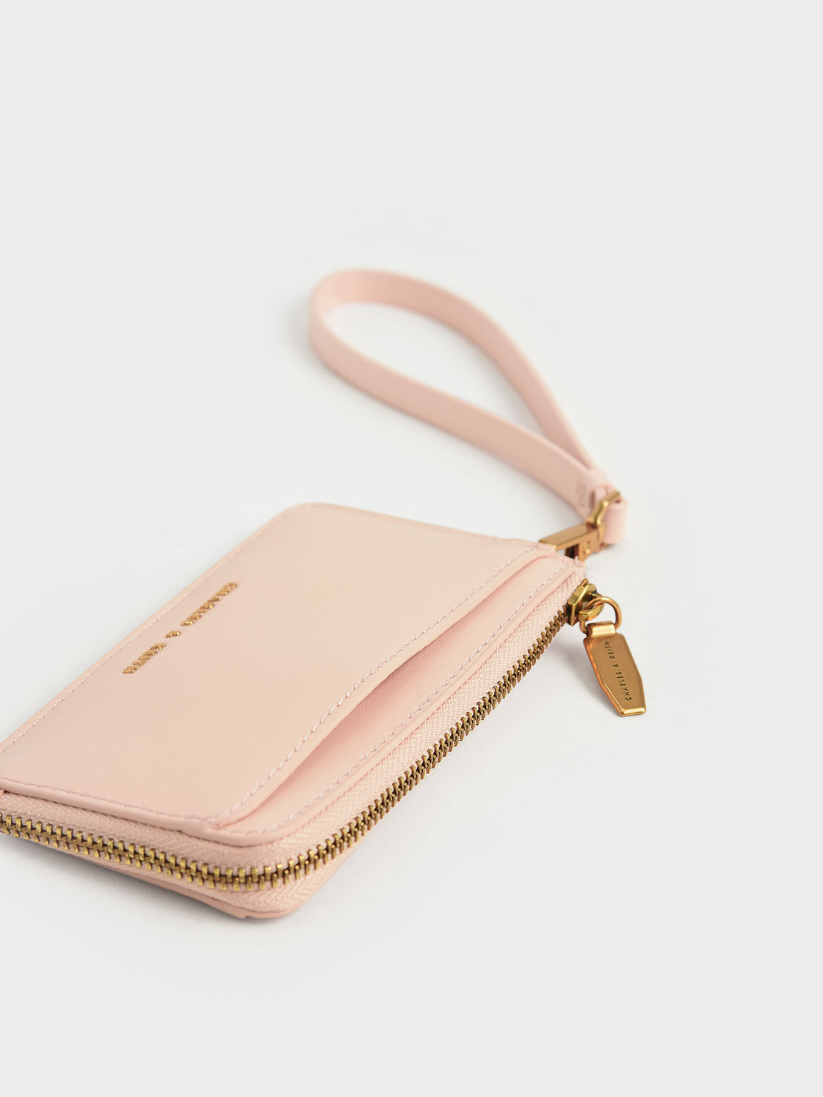 Zip-Around Wristlet Card Holder, Light Pink, hi-res