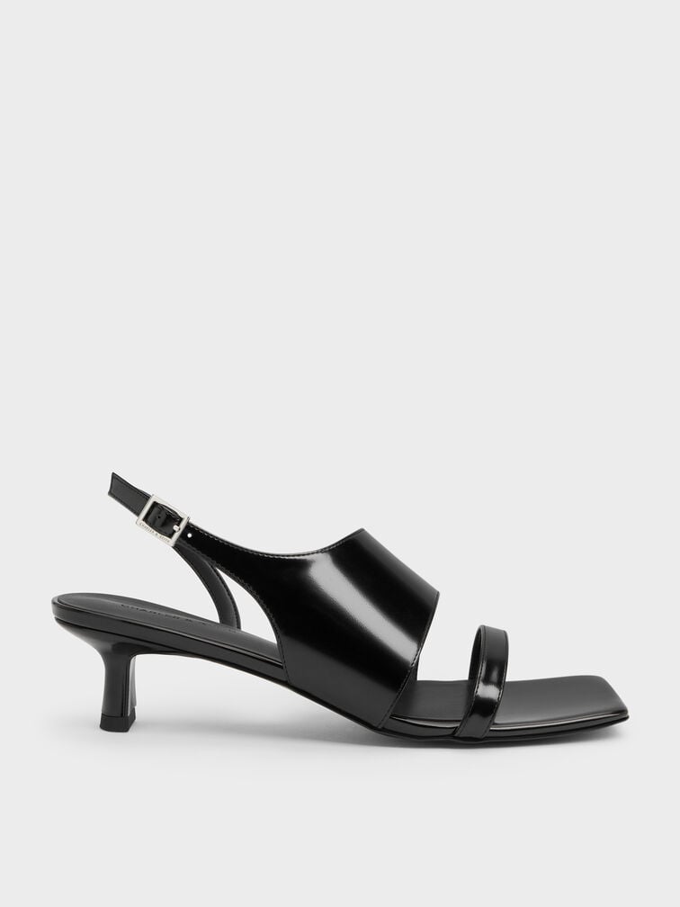 Sandal Slingback Slant-Heel, Black Box, hi-res