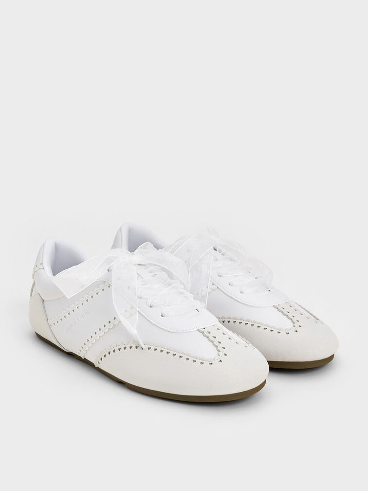 Sneakers Mary Jane Contrast-Panel Mesh, White, hi-res
