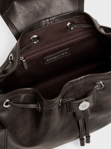 Tas Bucket Side-Pocket Noane, Dark Brown, hi-res