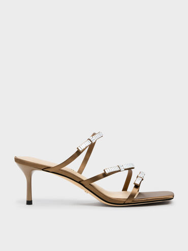 Sandal Heeled Gem-Bow Jessy, Brown, hi-res