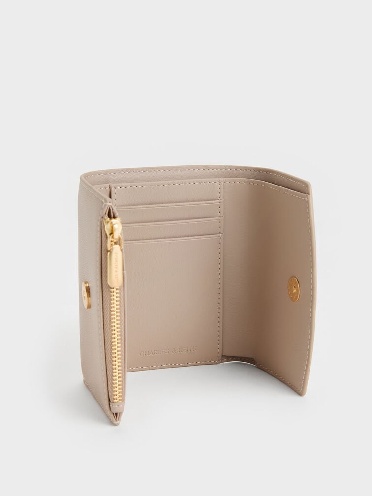 Dompet Flap Curved Briony, Taupe, hi-res