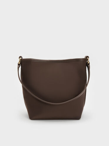 Levy Nylon Bucket Bag, Espresso Brown, hi-res