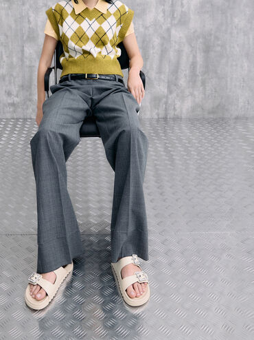 Gem-Buckle Double-Strap Sandals, Chalk, hi-res