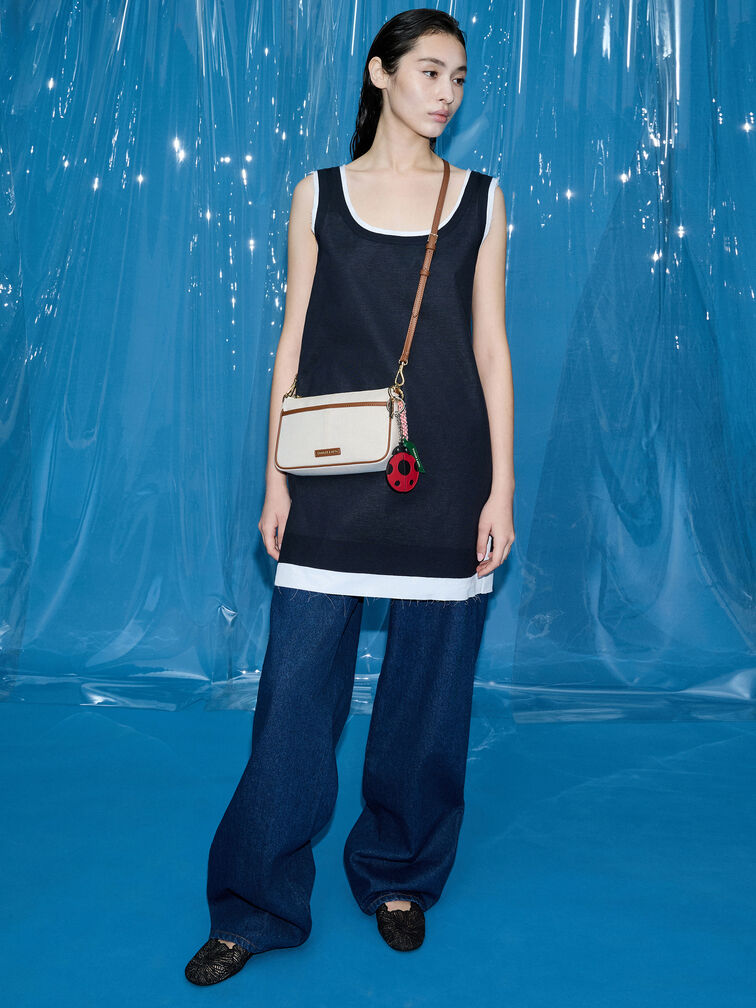 Tas Bahu Knotted-Rope Addison Canvas, Taupe Canvas, hi-res