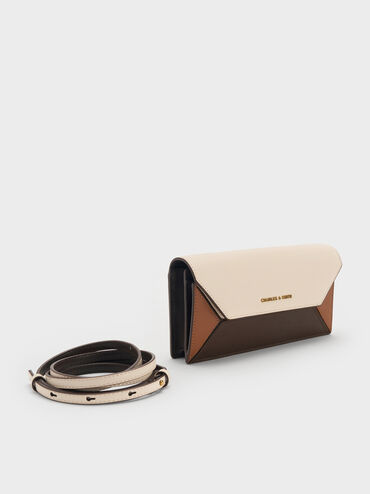 Dompet Panjang Geometris Colourblock Nasrin, Multi Brown, hi-res