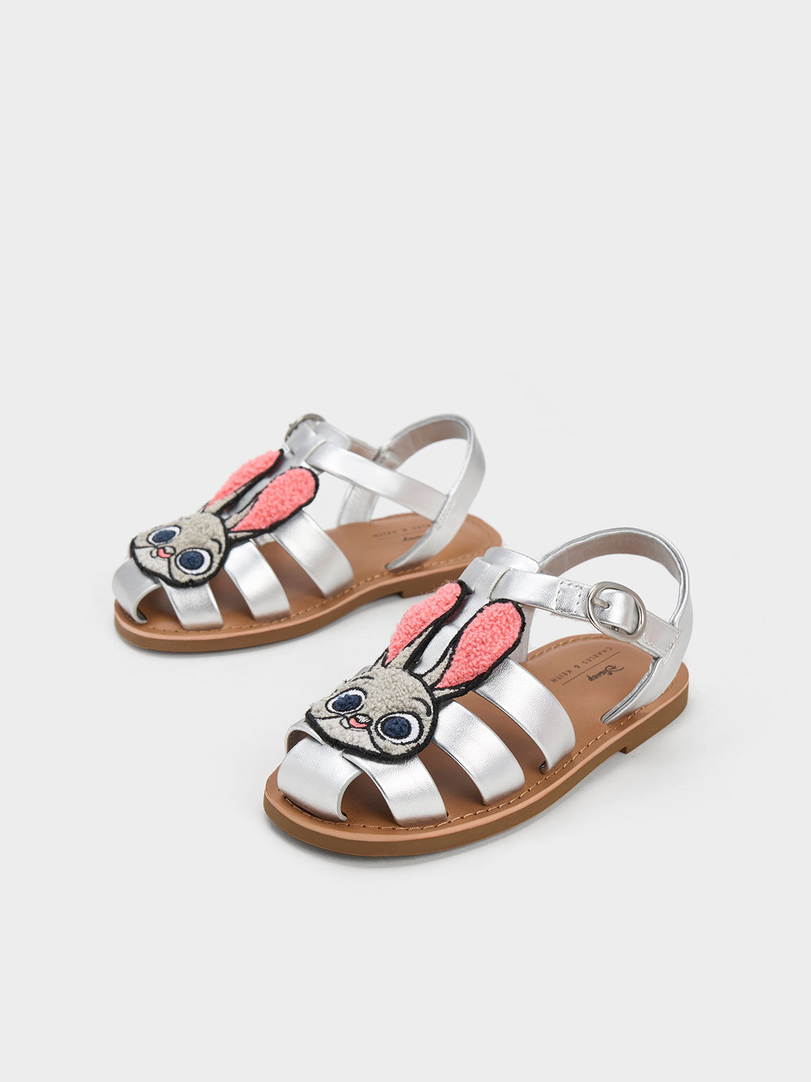 Girls' Judy Hopps Gladiator Sandals, Silver, hi-res