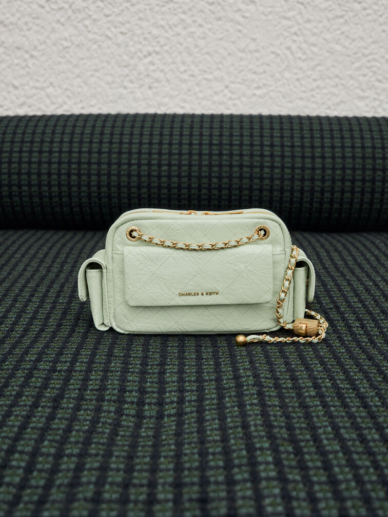 Duo Quilted Crossbody Bag, Mint Green, hi-res